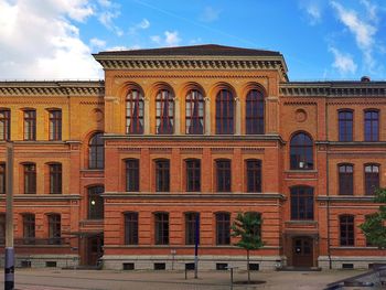 Low angle view of historic building against sky