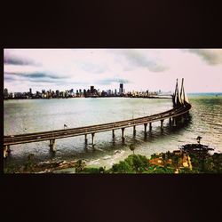 View of river against cloudy sky