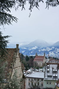 High angle view of townscape against sky