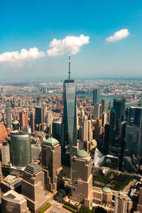 Aerial view of buildings in city