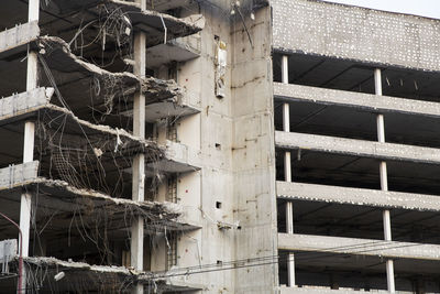 Low angle view of damaged building