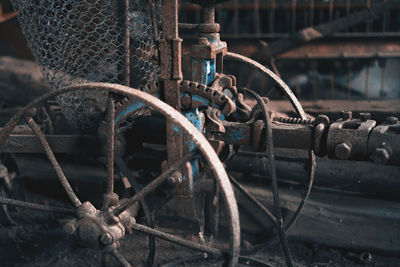 Close-up of rusty machine part