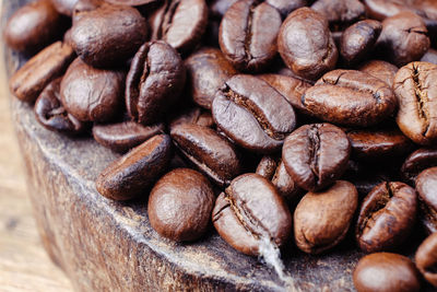 Close-up of roasted coffee beans
