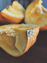 Close-up of pumpkin on table