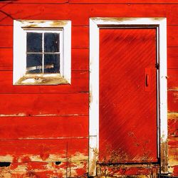 Closed window of building