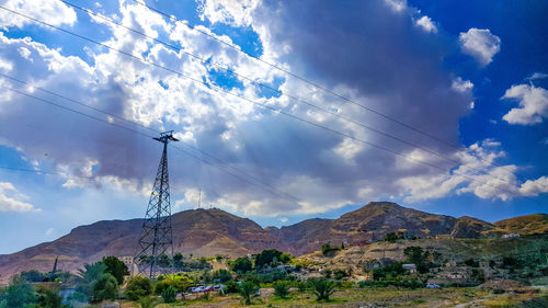 Low angle view of mountains against sky