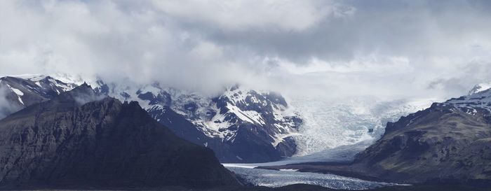 Panoramic view of mountains against sky