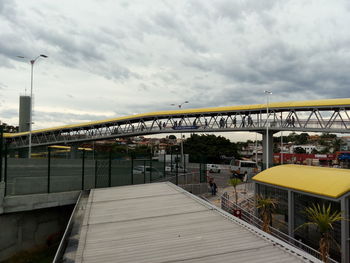 Bridge against sky in city