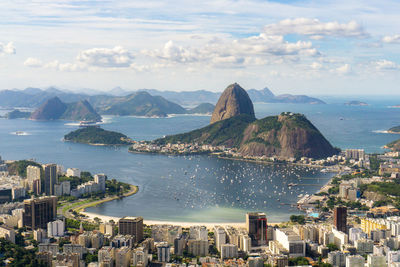 High angle view of city