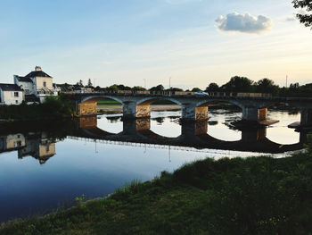 Bridge over river against sky