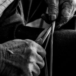 Close-up of cropped hand