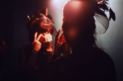 Rear view of people at nightclub