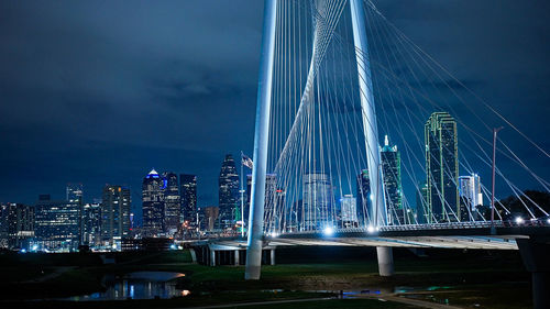 Illuminated city at night