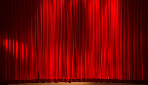 Red curtain on stage