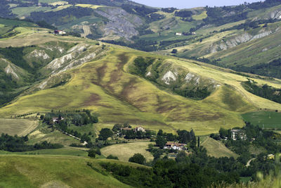 Scenic view of landscape and houses