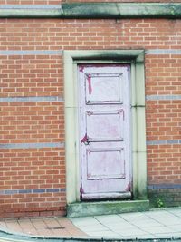 Closed door of building