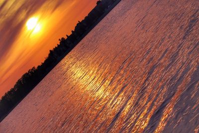 Scenic view of sea against sky at sunset