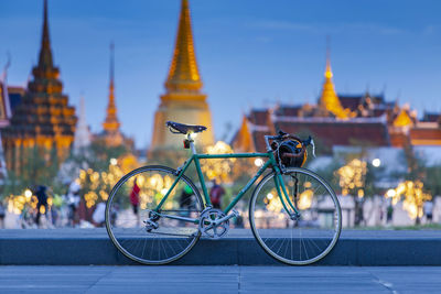 Bicycle parked outside building