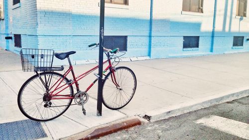 Bicycles parked in parking lot