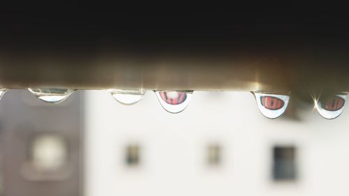 Close-up of wet glass