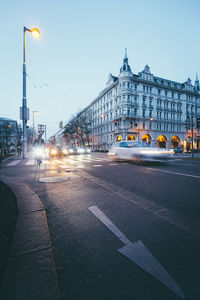 View of city street against clear sky