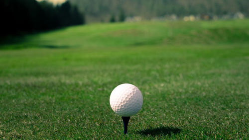 Golf ball on grass