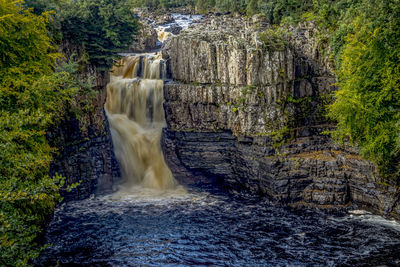 Stream flowing through rocks in forest