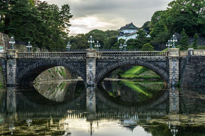 Nijubashi bridge is the most iconic sight of tokyo imperial palace, japan