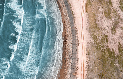 High angle view of beach