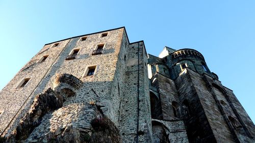 Low angle view of building against clear sky