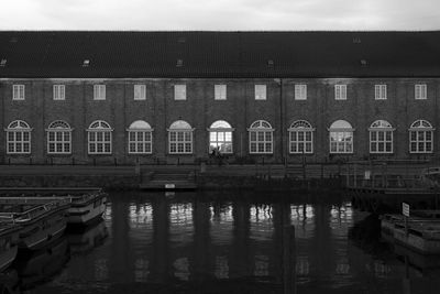 Reflection of building in water