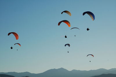 Low angle view of hot air balloon