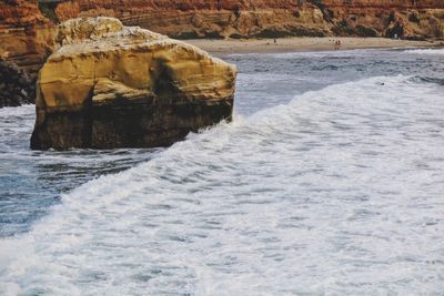 Rock formation in sea