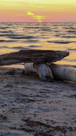 Scenic view of sea during sunset