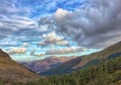 Scenic view of mountains against sky