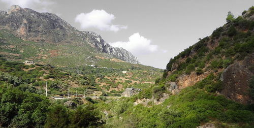 Scenic view of mountains against sky