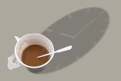 Coffee cup against white background