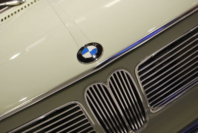 Low angle view of illuminated lighting equipment in car