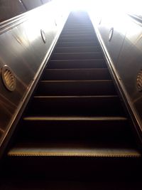 Low angle view of escalator