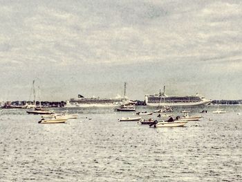 Boats in calm sea