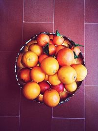 High angle view of oranges