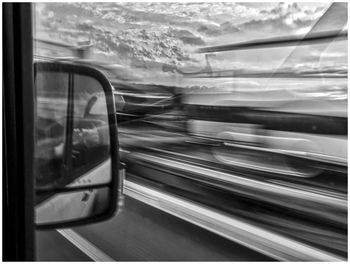 Train moving on road