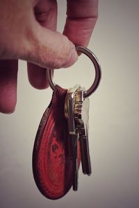 Close-up of hand holding keys