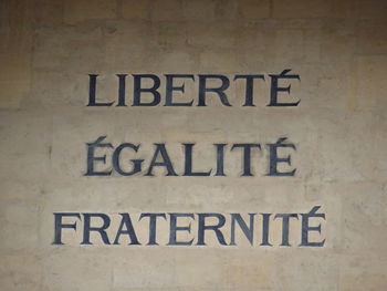 Information sign on wall