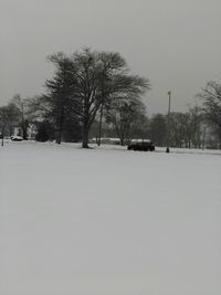 Scenic view of snow covered landscape