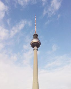 Low angle view of communications tower