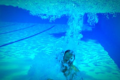 Underwater view of swimming pool