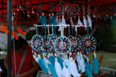 Close-up of decorated for sale at market stall