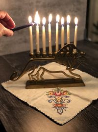 Hanukkah candles lighting holiday 