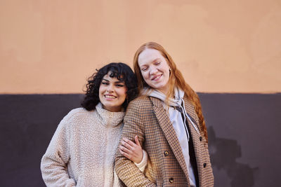 Portrait of smiling young women